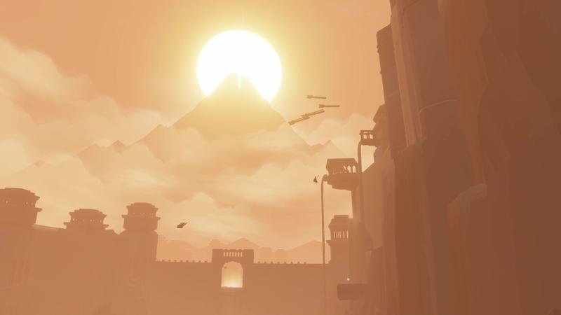 Journey Screenshot: Eine Wüste voll beeindruckender Ruinen will durchquert werden.